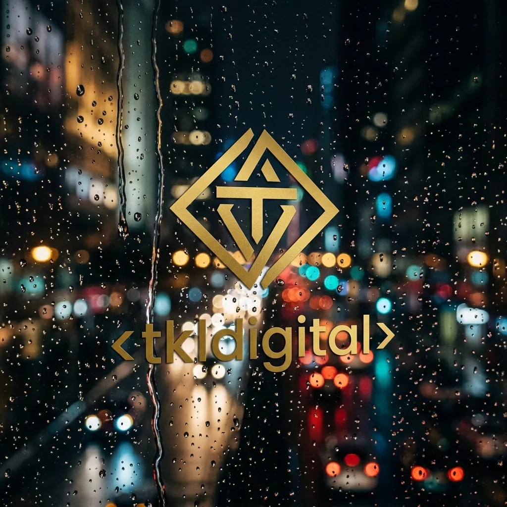 Logo za deszczową szybą — bokeh miasta