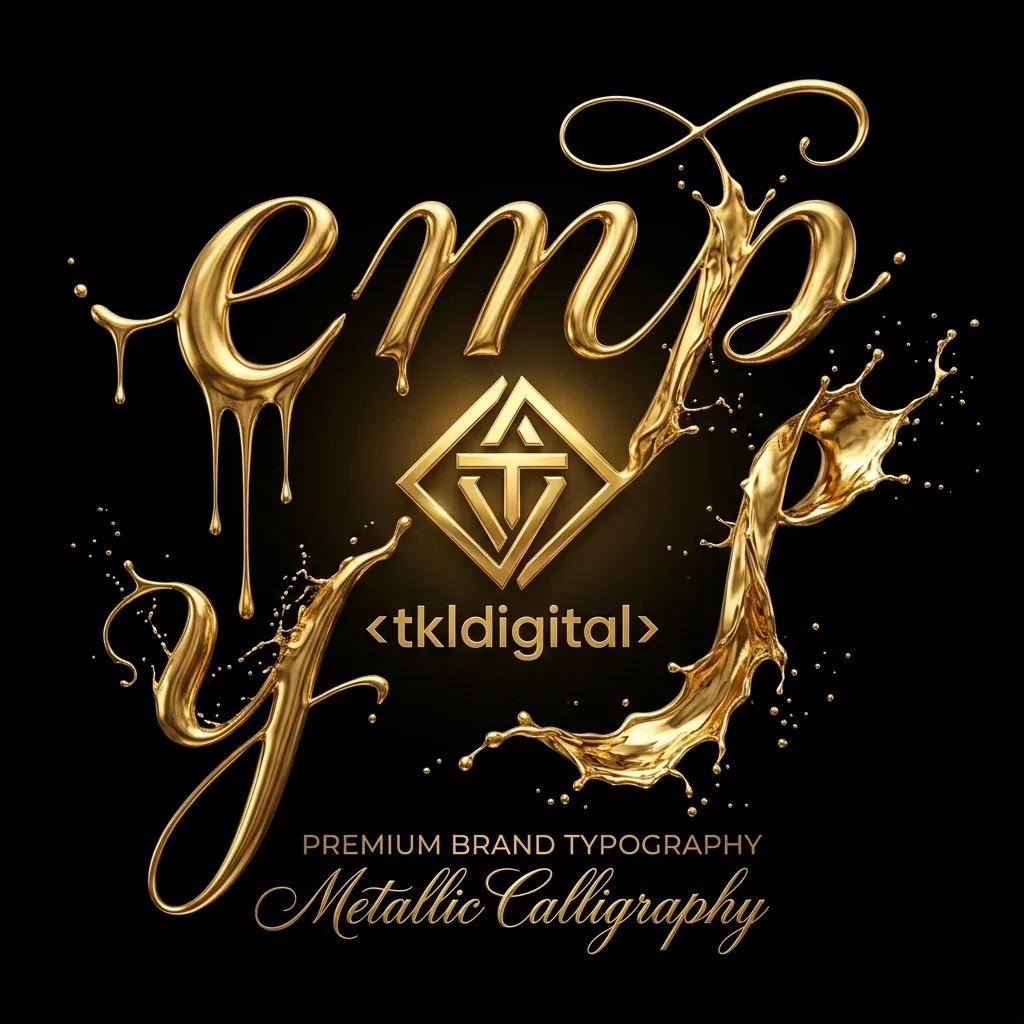 Metallic calligraphy — litery z ciekłego złota